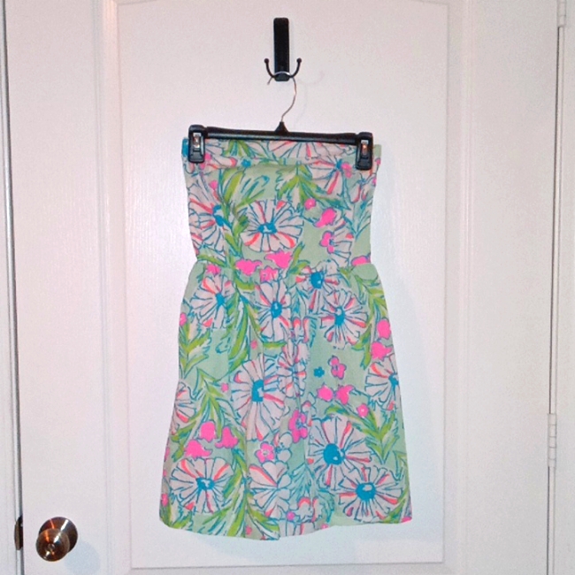 Lilly Pulitzer Small Colorful Floral Fit And Flare Chandie Splish Splash Dress